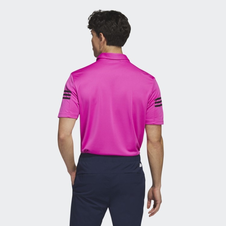 Camisa Pólo 3 Listras Fúcsia Adidas