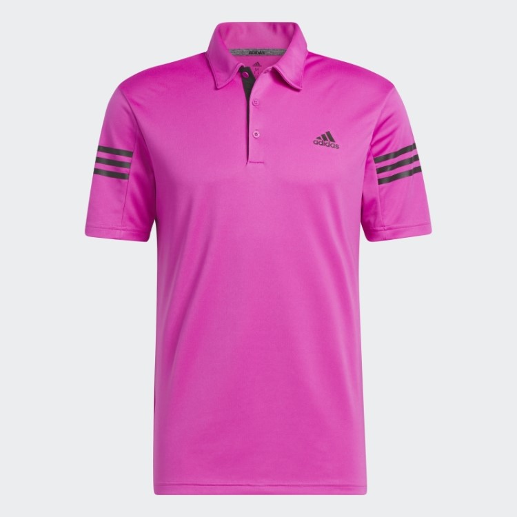 Camisa Pólo 3 Listras Fúcsia Adidas