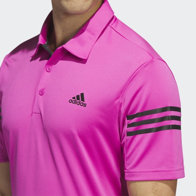 Camisa Pólo 3 Listras Fúcsia Adidas