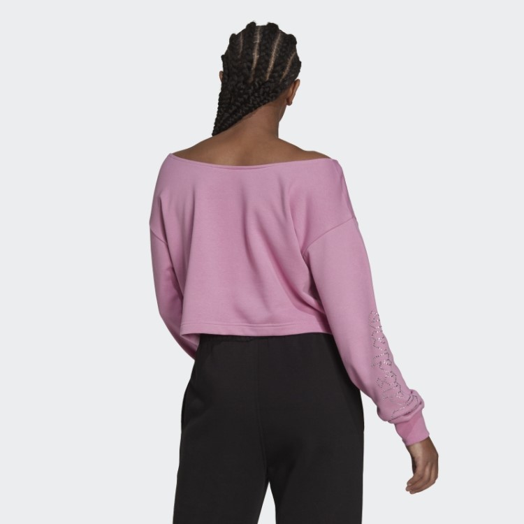 Adidas 2000 Luxe Slouchy Crew Sweatshirt Moda Orquídea