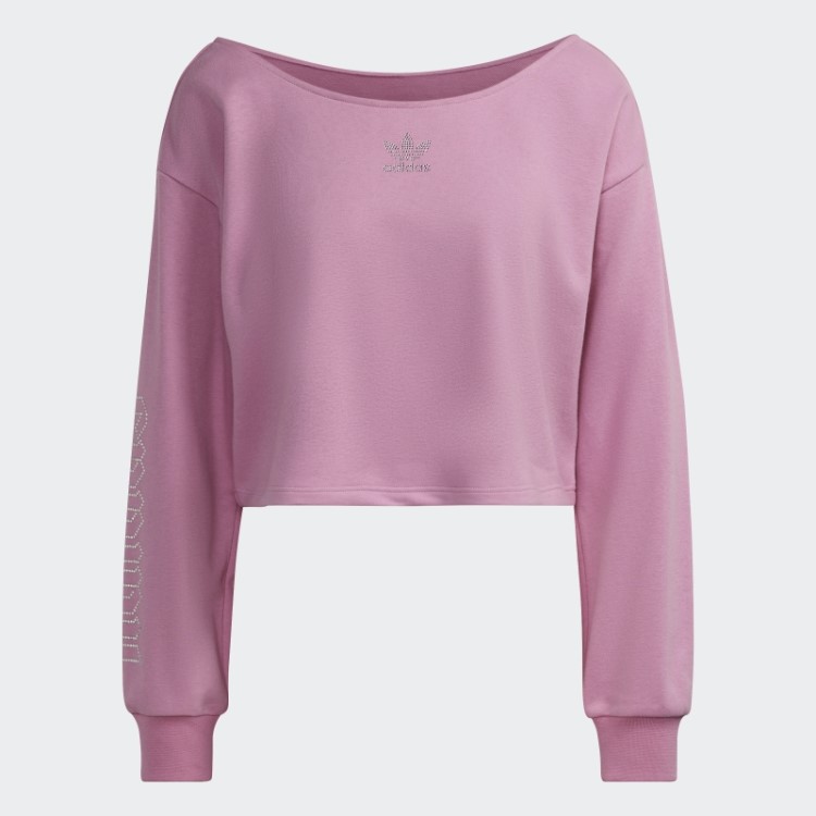 Adidas 2000 Luxe Slouchy Crew Sweatshirt Moda Orquídea