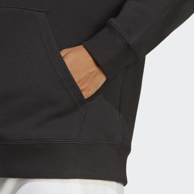 Adidas Essentials Moletom Oversized French Terry Preto Com Logo Grande
