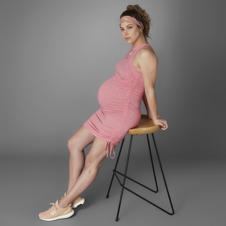 Vestido De Gestante Com Rosa Nebulosa Mel Adidas Grow Positivity