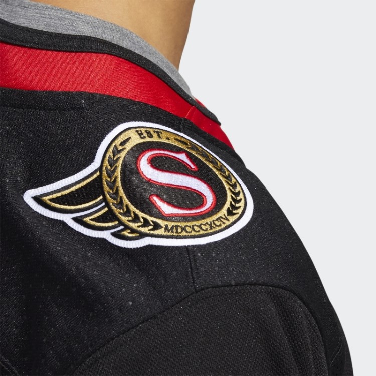 Black Senators Home Autentic Jersey Adidas