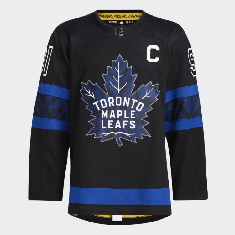 Adidas Black Maple Leafs Tavares Terceira Camisa Profissional Autêntica