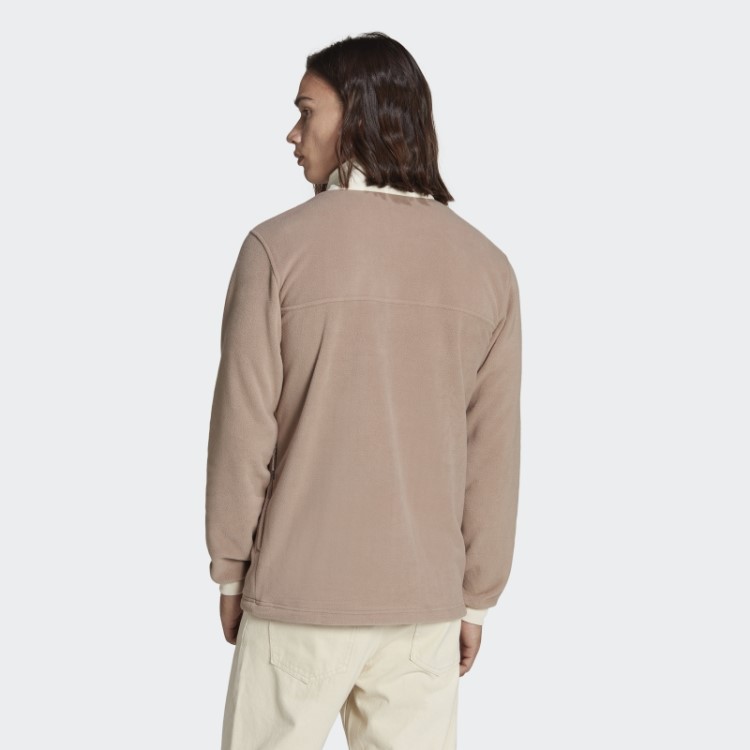 Jaqueta De Lã Polar Adidas Marrom Calcário Wander Hour Quarter Snap