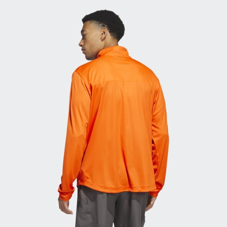 Sob As Luzes Blusa De Malha Manga Longa Com Zíper 1/4 Adidas Laranja