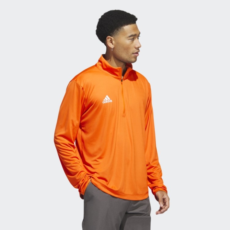Sob As Luzes Blusa De Malha Manga Longa Com Zíper 1/4 Adidas Laranja