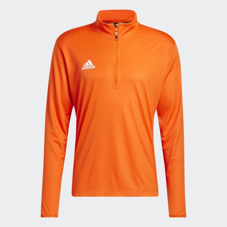Sob As Luzes Blusa De Malha Manga Longa Com Zíper 1/4 Adidas Laranja