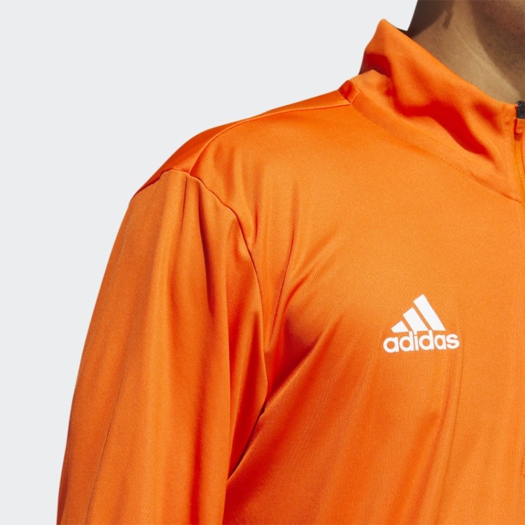 Sob As Luzes Blusa De Malha Manga Longa Com Zíper 1/4 Adidas Laranja