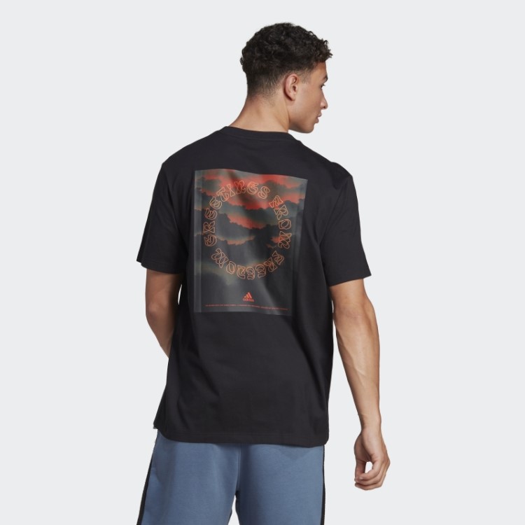 Camiseta Com Estampa Nature Adidas Preta