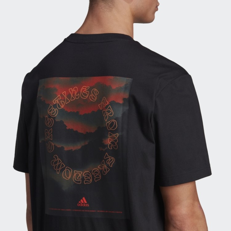 Camiseta Com Estampa Nature Adidas Preta