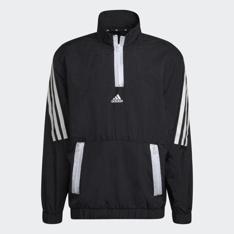 Suéter Adidas Black Future Icons Com 3 Listras E Zíper 1/4