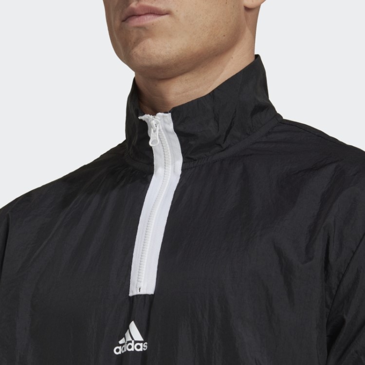 Suéter Adidas Black Future Icons Com 3 Listras E Zíper 1/4