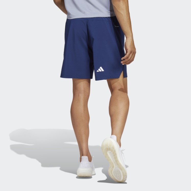 Short Azul Escuro Train Icons Com As Três Listras Da Adidas
