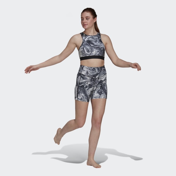 Sutiã De Treino Adidas Hyperglam Aeroready Training Com Suporte Leve E Estampa De Mármore Multicolorido