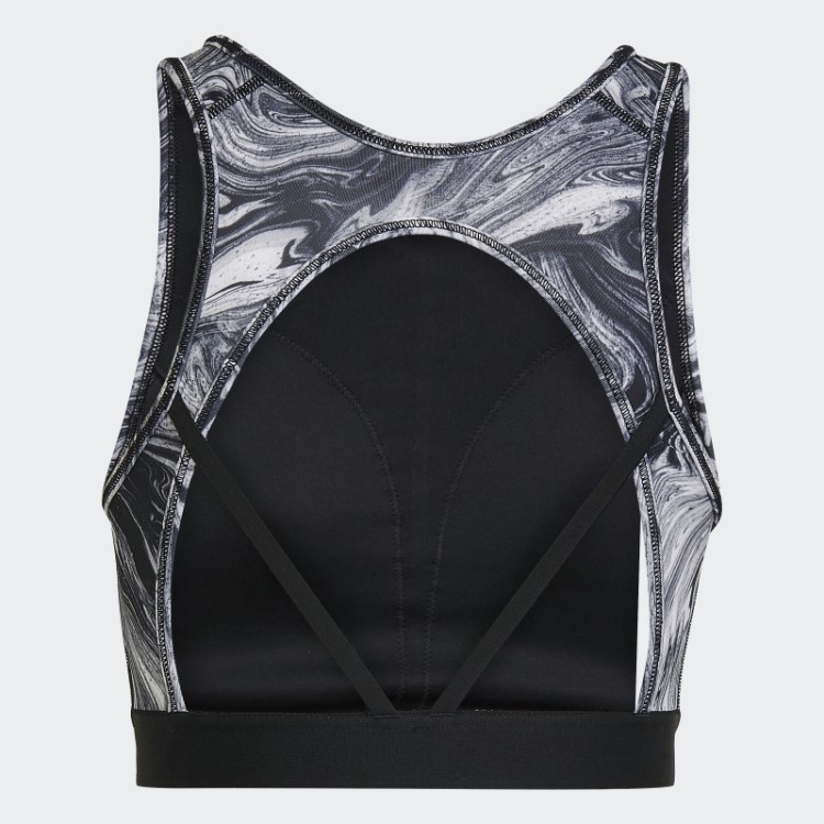 Sutiã De Treino Adidas Hyperglam Aeroready Training Com Suporte Leve E Estampa De Mármore Multicolorido