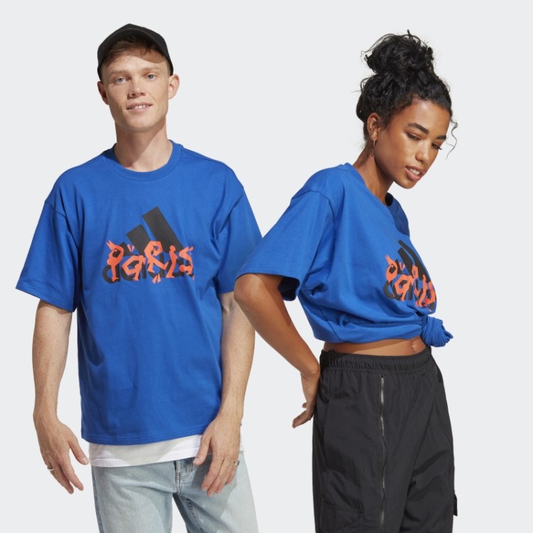 Camiseta Estampada Azul Royal Adidas