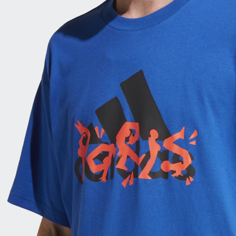 Camiseta Estampada Azul Royal Adidas