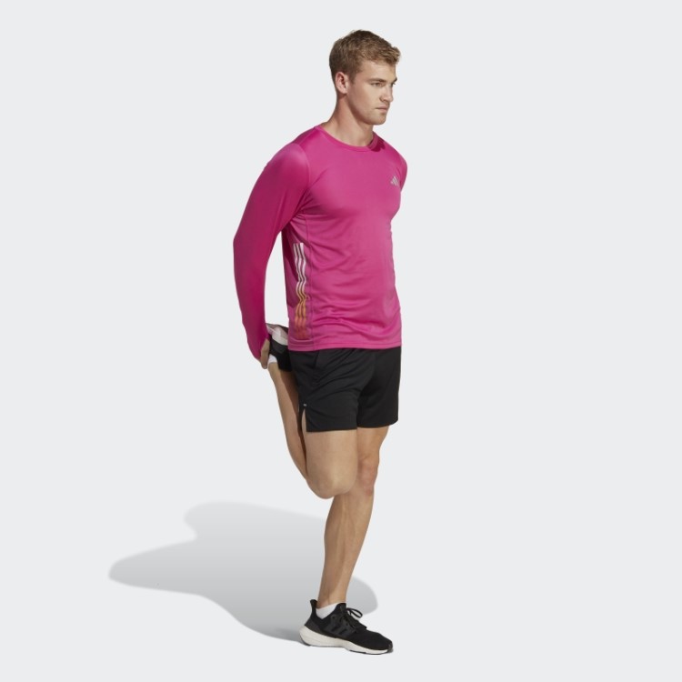 Bermuda Preta Adidas Run Icons 3 Bar Logo