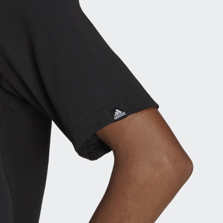 Camiseta Adidas Aeroready Training Crop Estampada Preta