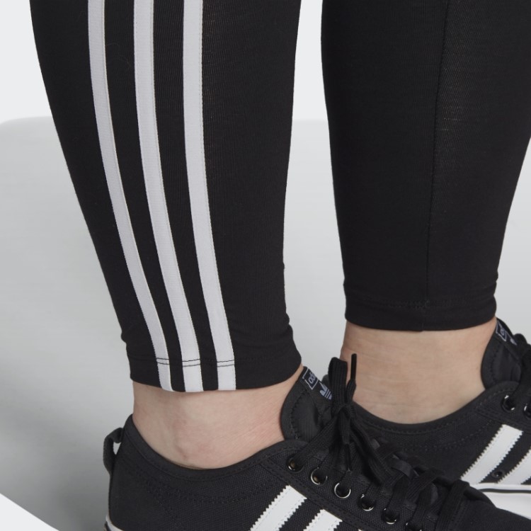 Meia-calça Preta Adicolor Classics Com As Três Listras (tamanho Grande) Adidas