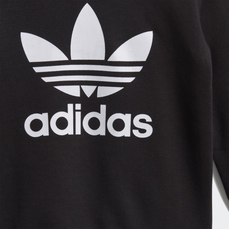 Conjunto De Moletom Da Tripulação Preto Adidas