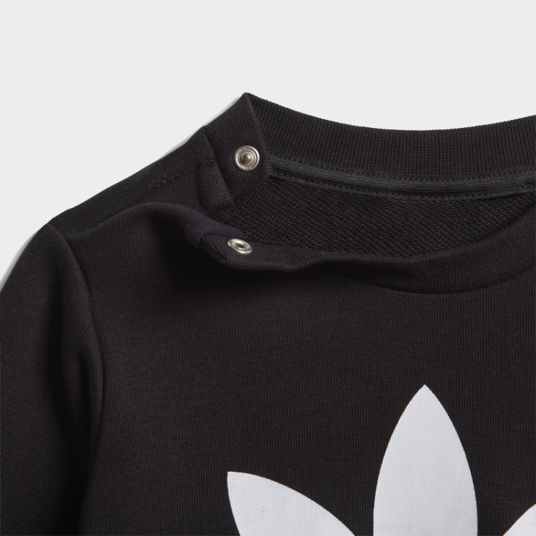 Conjunto De Moletom Da Tripulação Preto Adidas