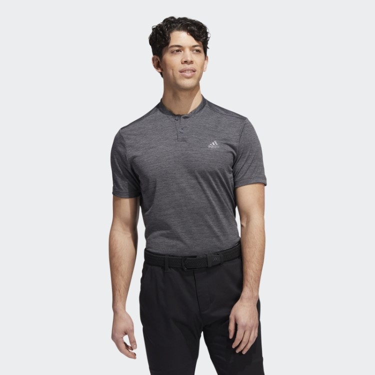 Camisa Polo Listrada Texturizada Adidas Preta