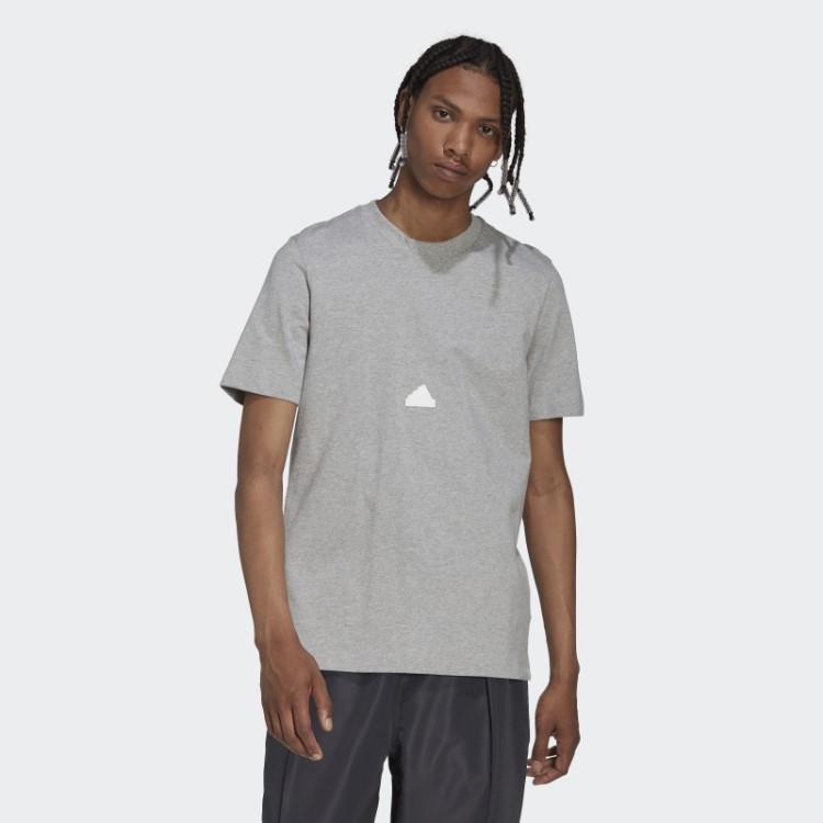 Camiseta Clássica Adidas Cinza Médio