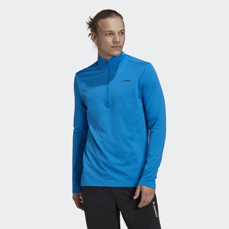 Jaqueta De Lã Adidas Shock Blue Terrex Everyhike Com Meio Zíper