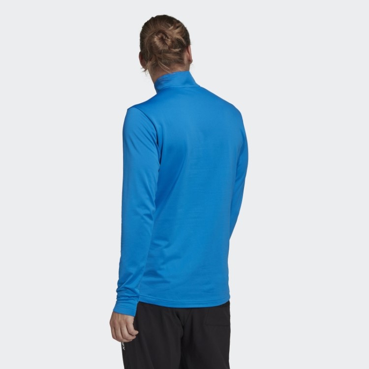 Jaqueta De Lã Adidas Shock Blue Terrex Everyhike Com Meio Zíper