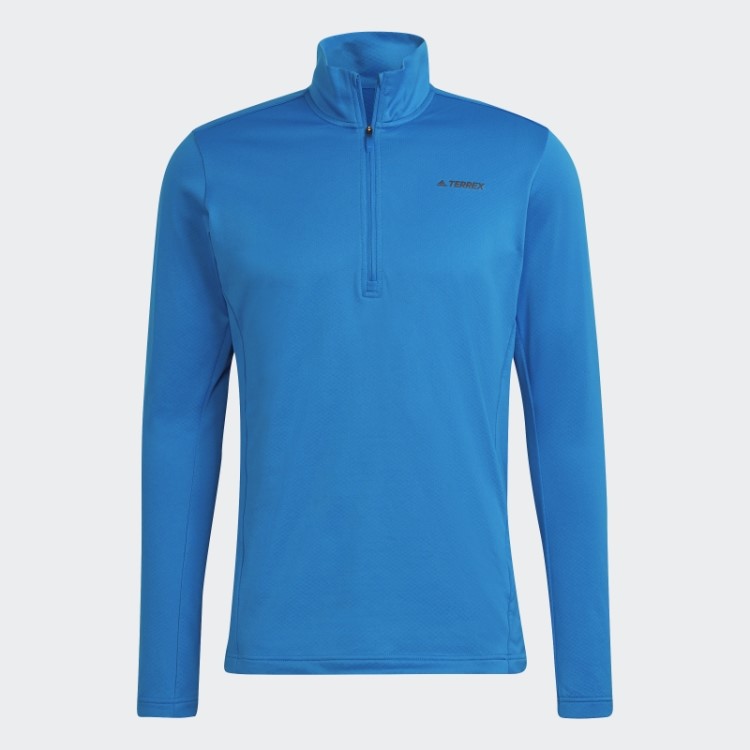 Jaqueta De Lã Adidas Shock Blue Terrex Everyhike Com Meio Zíper