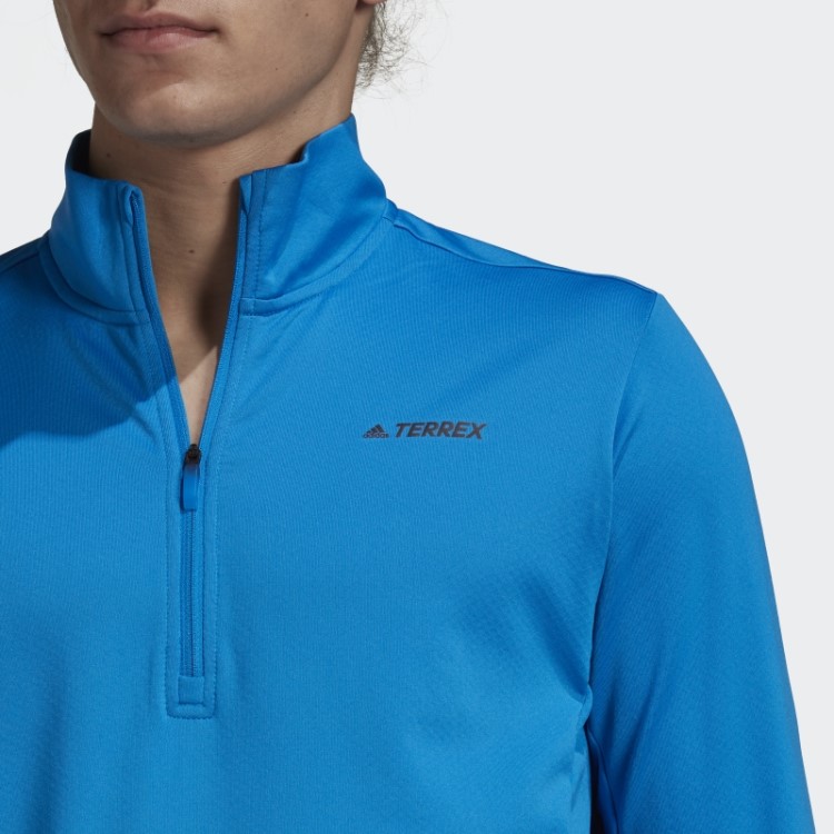Jaqueta De Lã Adidas Shock Blue Terrex Everyhike Com Meio Zíper