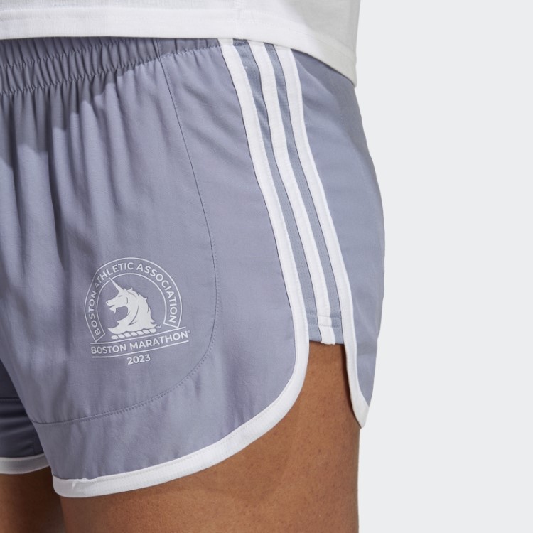 Calção De Corrida Boston Marathon 2023 M20 Adidas Prata Violeta