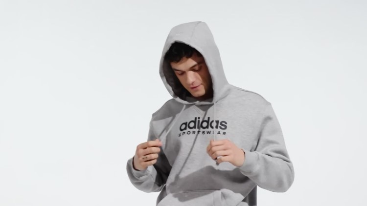 Adidas All Szn Moletom Com Capuz Gráfico Cinza Médio