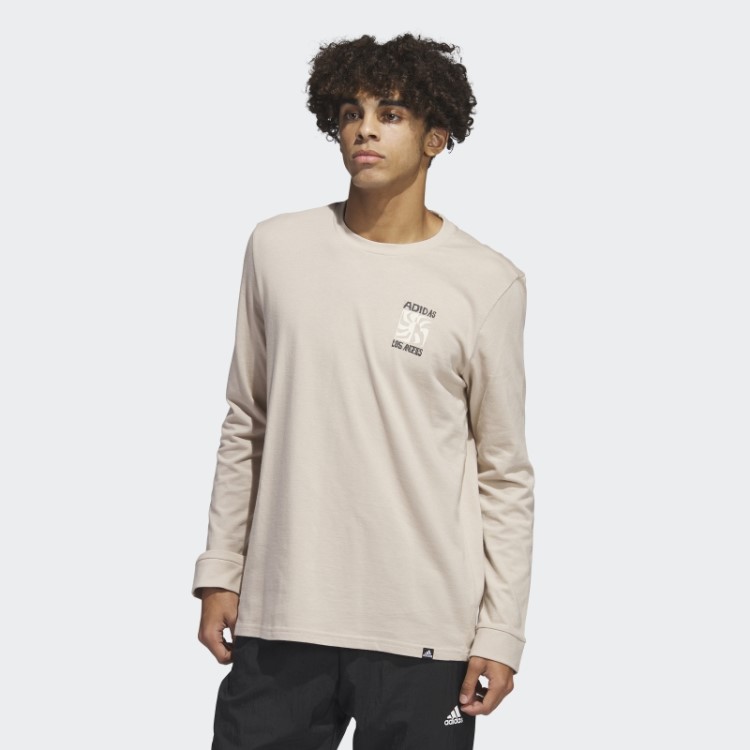 Taupe Hot Adidas Los Angeles Camiseta Manga Longa Gráfica