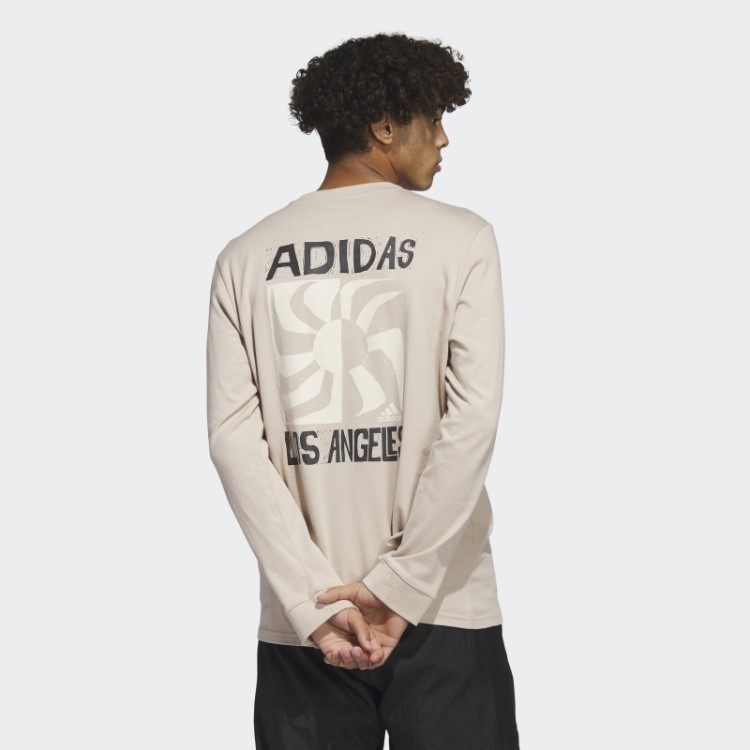 Taupe Hot Adidas Los Angeles Camiseta Manga Longa Gráfica