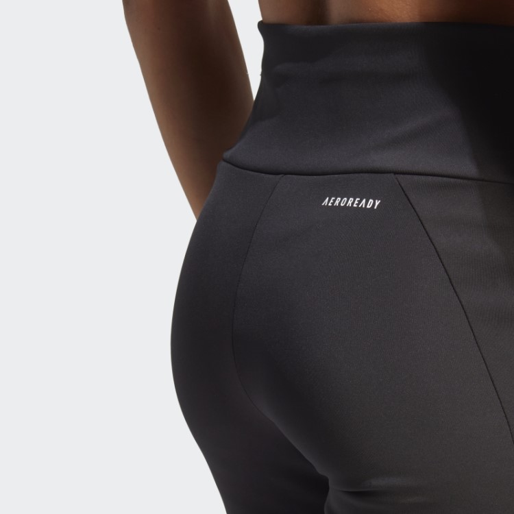 Moda Adidas Projetada Para Mover Leggings Esportivos 3/4 Listras Altas Brancas