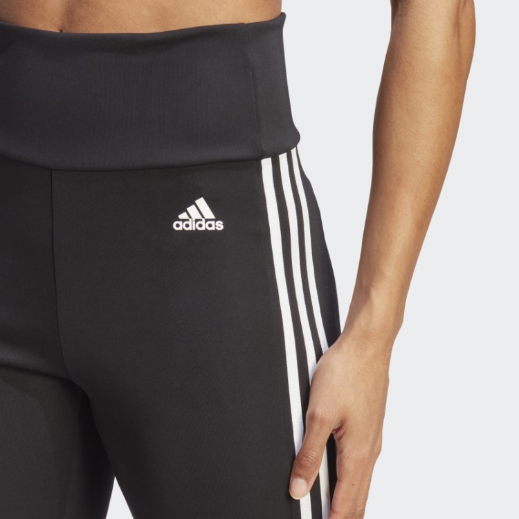 Moda Adidas Projetada Para Mover Leggings Esportivos 3/4 Listras Altas Brancas