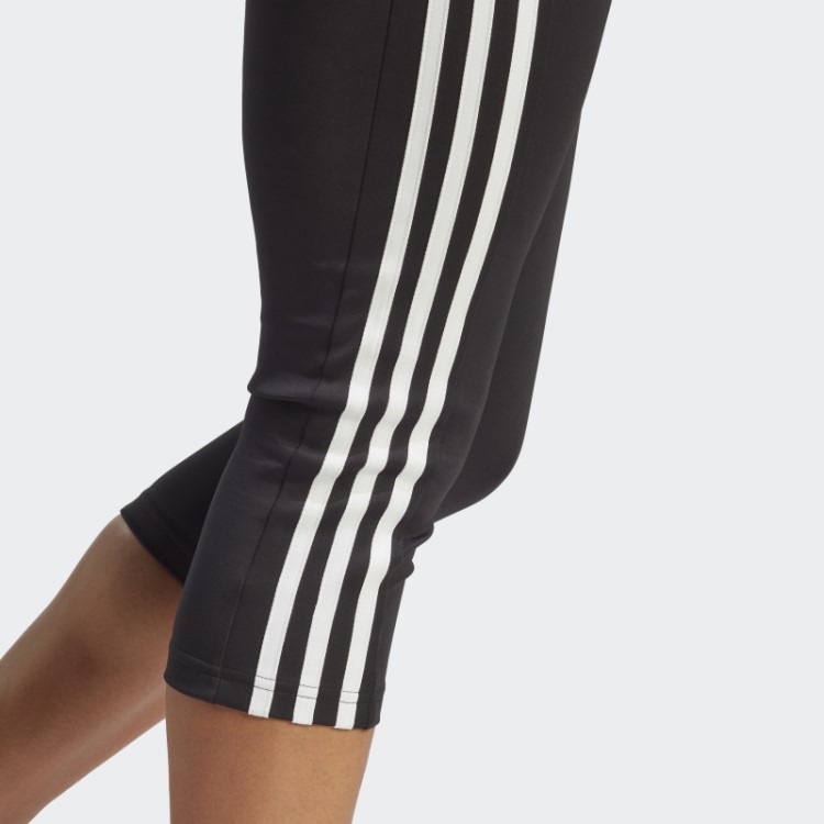 Moda Adidas Projetada Para Mover Leggings Esportivos 3/4 Listras Altas Brancas