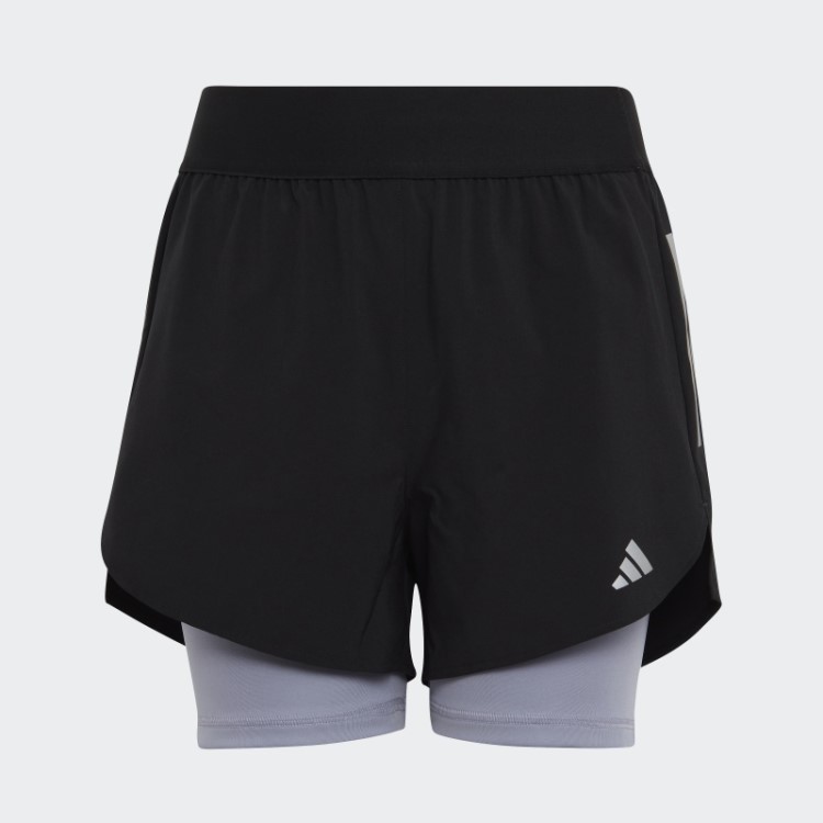 Calção Tecido Aeroready Dois Em Um Preto Adidas