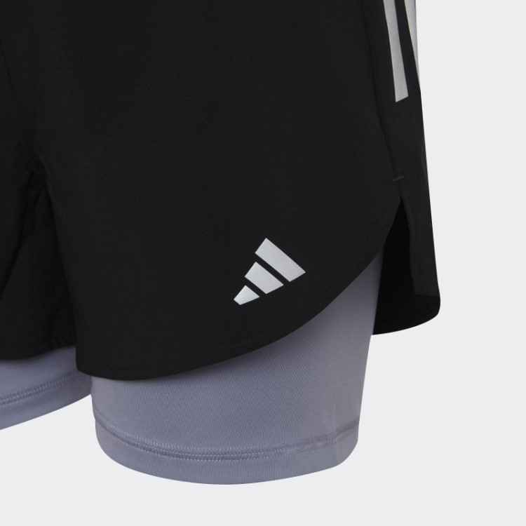 Calção Tecido Aeroready Dois Em Um Preto Adidas