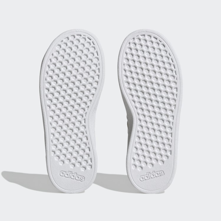 Adidas Grand Court Estilo De Vida Sustentável Sapatos De Renda Elástica E Top Strap Dourado Fosco