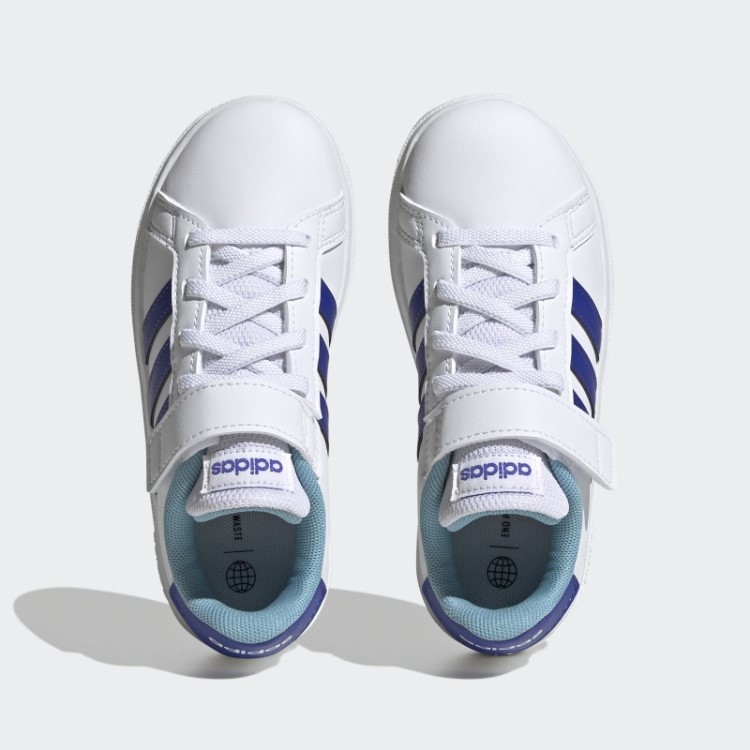 Adidas Grand Court Sapatos Elásticos De Renda E Tira Superior Azuis