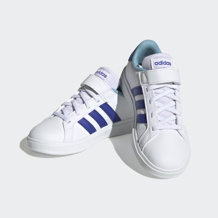 Adidas Grand Court Sapatos Elásticos De Renda E Tira Superior Azuis