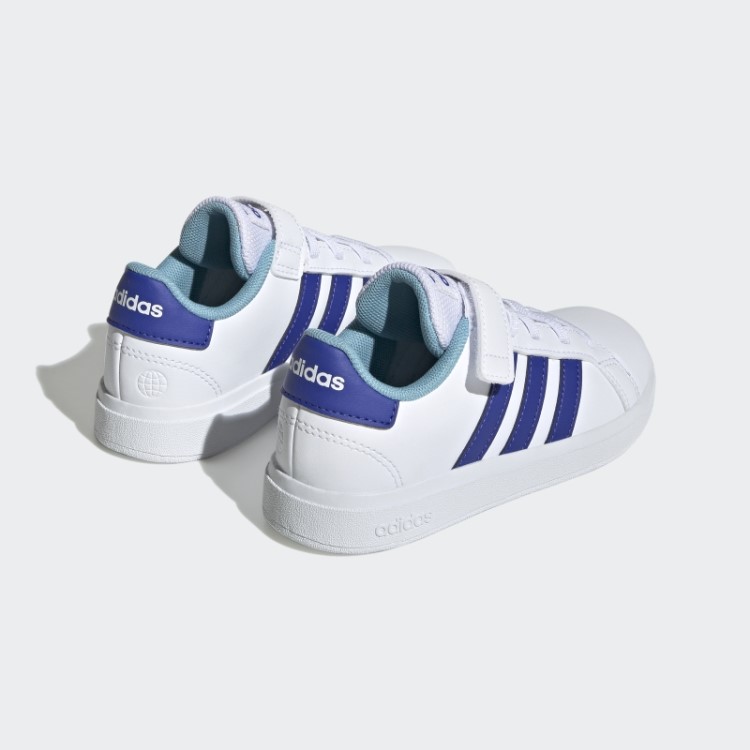 Adidas Grand Court Sapatos Elásticos De Renda E Tira Superior Azuis