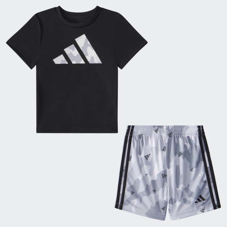 Camiseta Preta Adidas Ibpoly Camo Aop Short