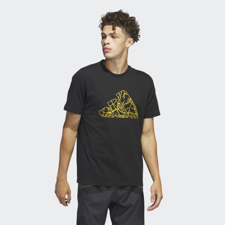 Camiseta Adidas Pass Rock Com Estampa De Basquete Preta