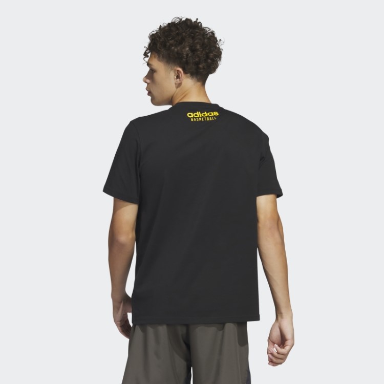 Camiseta Adidas Pass Rock Com Estampa De Basquete Preta